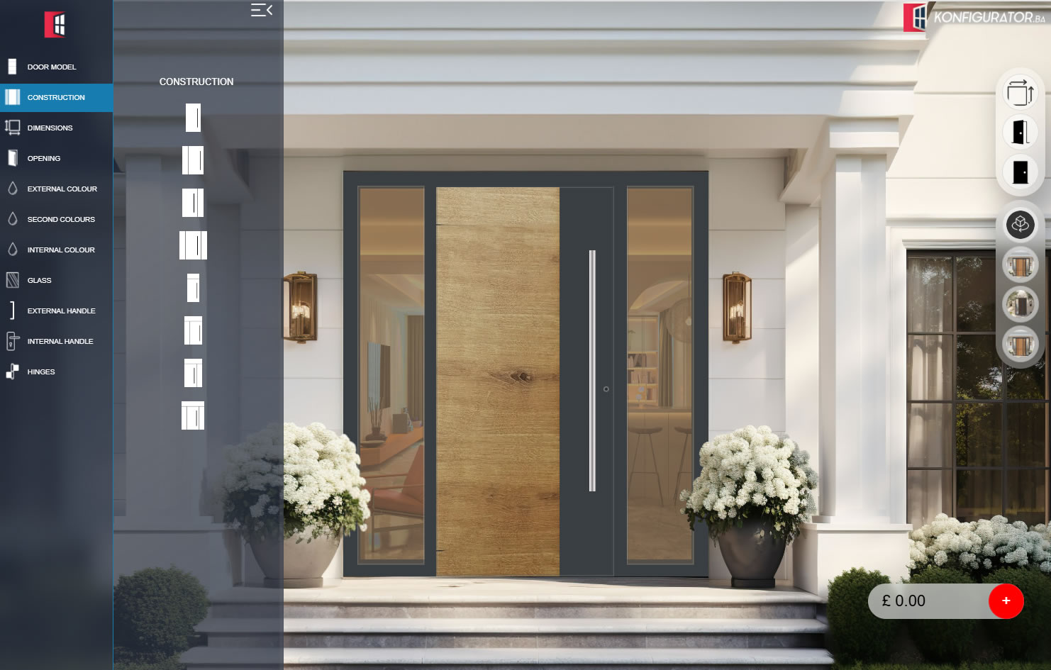 Custom entrance door configurator